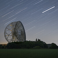 Buy canvas prints of Jodrell Bank radio telescope star trails by Katie McGuinness
