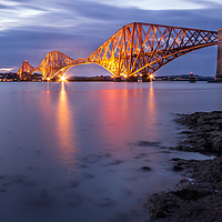 Buy canvas prints of Forth Bridge at night by Katie McGuinness