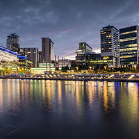 Buy canvas prints of Media City Sunset Reflections by Katie McGuinness