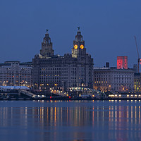 Buy canvas prints of Moonrise over Liverpool by Stephen Conway