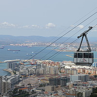 Buy canvas prints of Gibraltar Cable Car and Port by Heather McGow