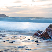 Buy canvas prints of Widemouth Bay Sunset by Warren Wise