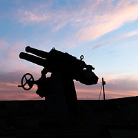 Buy canvas prints of Artillery Gun At Sunset  by Craig Oxley