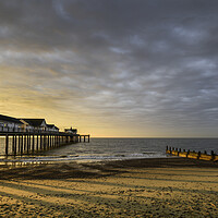 Buy canvas prints of Southwold beach at sunrise by Robbie Spencer