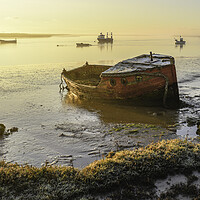 Buy canvas prints of Old Boats at Orford harbour by Robbie Spencer