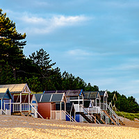 Buy canvas prints of Beach huts & golden sands by Robbie Spencer