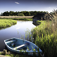Buy canvas prints of Norfolk Broads Boathouse by Robbie Spencer