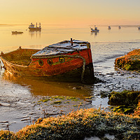 Buy canvas prints of Old fishing boat Suffolk coast by Robbie Spencer