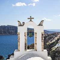 Buy canvas prints of Bells over Santorini by Anthony Rosner