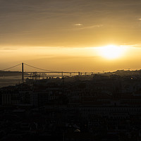 Buy canvas prints of Sunset over Lisbon Portugal by Anthony Rosner