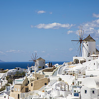 Buy canvas prints of White Windmill's in Santorini Greece by Anthony Rosner