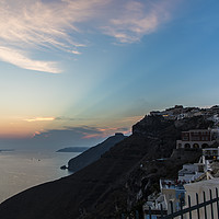 Buy canvas prints of Sunset over Fira Santorini by Anthony Rosner