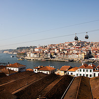Buy canvas prints of Cable cars over Porto Portugal by Anthony Rosner
