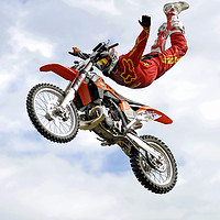 Buy canvas prints of Motor Cycle Stunt Rider by Don Barrett