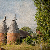 Buy canvas prints of A farm in the countryside with an Oast House build by David Wall