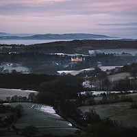Buy canvas prints of Eastnor Castle, on a cold winters morning by David Wall