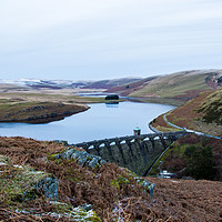 Buy canvas prints of The bleak moorland and water landscape of the Elan by David Wall