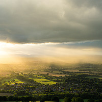 Buy canvas prints of Sunset over the Herefordshire countryside by David Wall