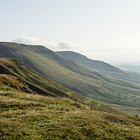Buy canvas prints of The escarpment and hills of the Black Mountains by David Wall
