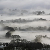 Buy canvas prints of Looking down on Castlemorton Common from the Malve by David Wall