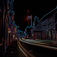 Buy canvas prints of Whitstable in neon lights by Donna Joyce