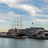 Buy canvas prints of SS Great Britain and Bristol Balloon Festival by Neil William-Carter