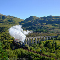 Buy canvas prints of Steam Train Crossing Glenfinnan Viaduct by Steve Thomson