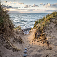 Buy canvas prints of Sea view through the dunes by Tony Twyman