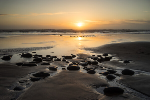 Sunset beach reflections at Westward Ho! Picture Board by Tony Twyman