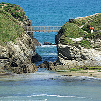 Buy canvas prints of Porth Island Bridge , Newquay on the Cornish coast by Tony Twyman