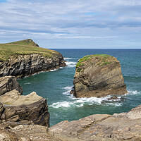 Buy canvas prints of Porth Island at Newquay in Cornwall by Tony Twyman