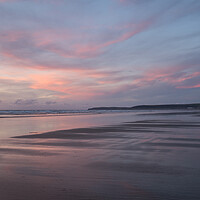 Buy canvas prints of Pastel sunset colours of Westward Ho! by Tony Twyman