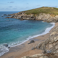 Buy canvas prints of Little Fistral beach and Towan Headland in Newquay by Tony Twyman
