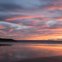 Buy canvas prints of Westward Ho! beach sunset by Tony Twyman