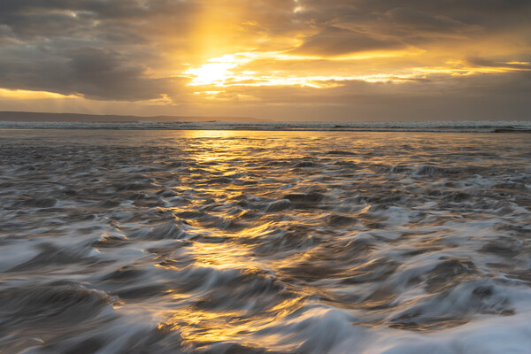 Sunset tidal surge at Westward Ho! Picture Board by Tony Twyman