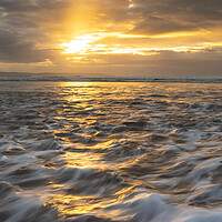 Buy canvas prints of Sunset tidal surge at Westward Ho! by Tony Twyman