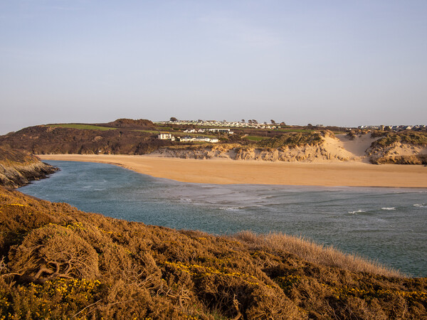 The River Gannel and Crantock beach Picture Board by Tony Twyman
