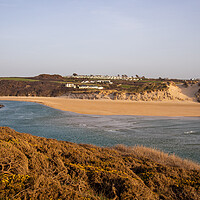 Buy canvas prints of The River Gannel and Crantock beach by Tony Twyman