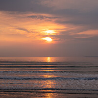Buy canvas prints of Sunset waves at Westward Ho! by Tony Twyman