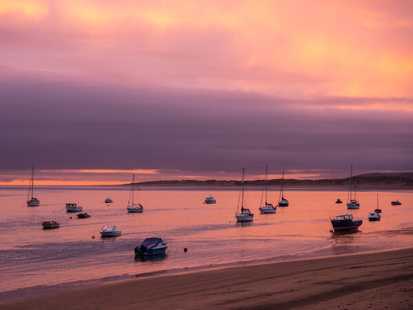 Sunset over the Torridge Estuary Picture Board by Tony Twyman