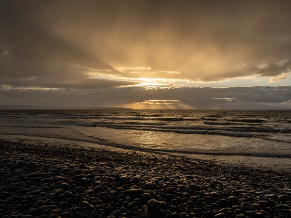 Moody sunset at Westward Ho! Picture Board by Tony Twyman