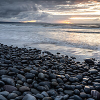 Buy canvas prints of Moody sunset clouds at Westward Ho! by Tony Twyman