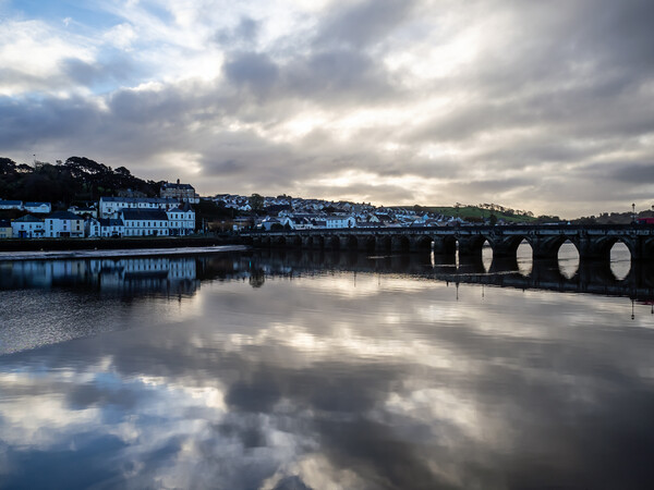 Moody clouds over Bideford Town Picture Board by Tony Twyman