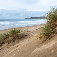Buy canvas prints of Woolacombe beach sand dunes by Tony Twyman