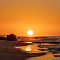 Buy canvas prints of Sunrise on Praia Da Oura by Tony Twyman