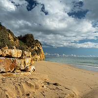 Buy canvas prints of Cloudy Oura Beach  by Tony Twyman