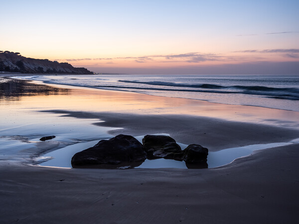 Albufeira beach sunrise Picture Board by Tony Twyman