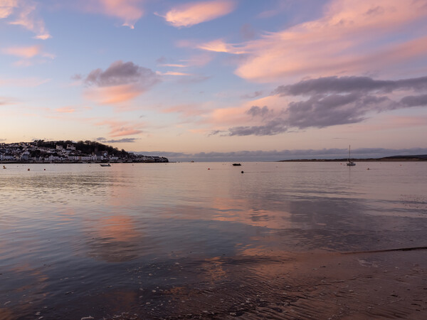 Sunset over the Torridge Estuary Picture Board by Tony Twyman