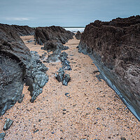 Buy canvas prints of Rock formation on Croyde beach by Tony Twyman