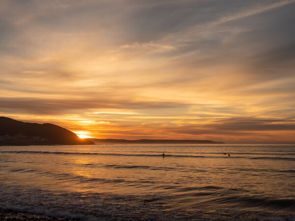 Westward Ho! sunset waves Picture Board by Tony Twyman